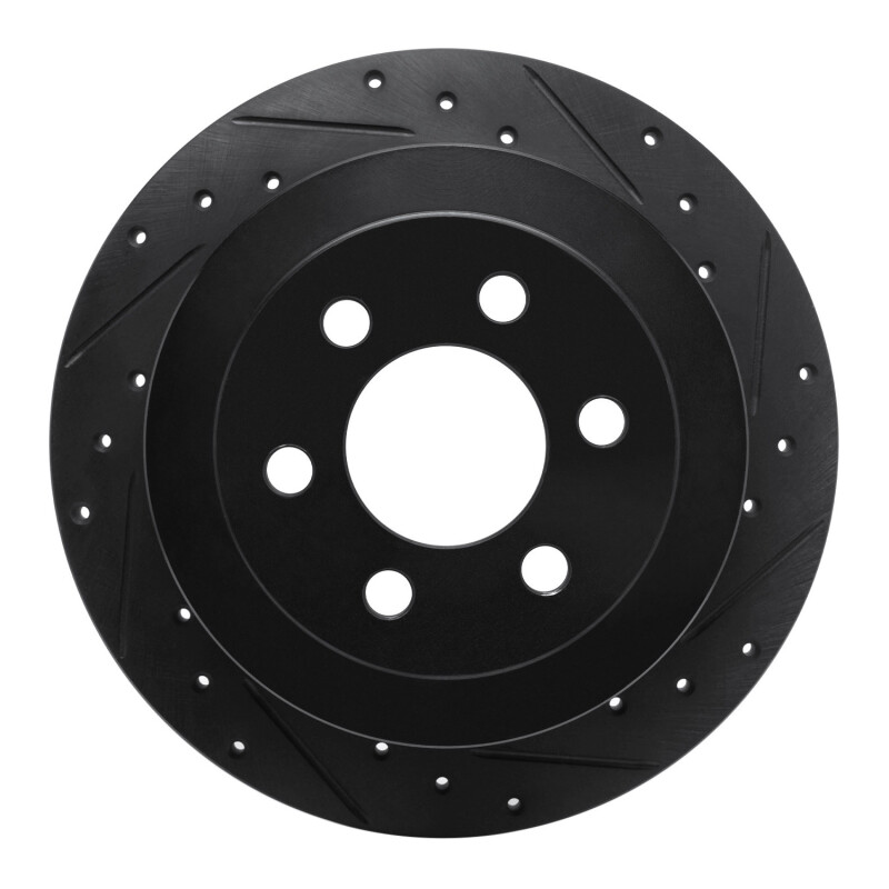 Dodge Dakota Brake Rotor (1) - Rear Right - R1 Concepts - Drilled & Slotted - Black - `03-`04